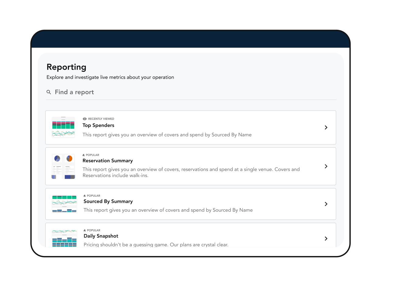 photo of reporting dashboard